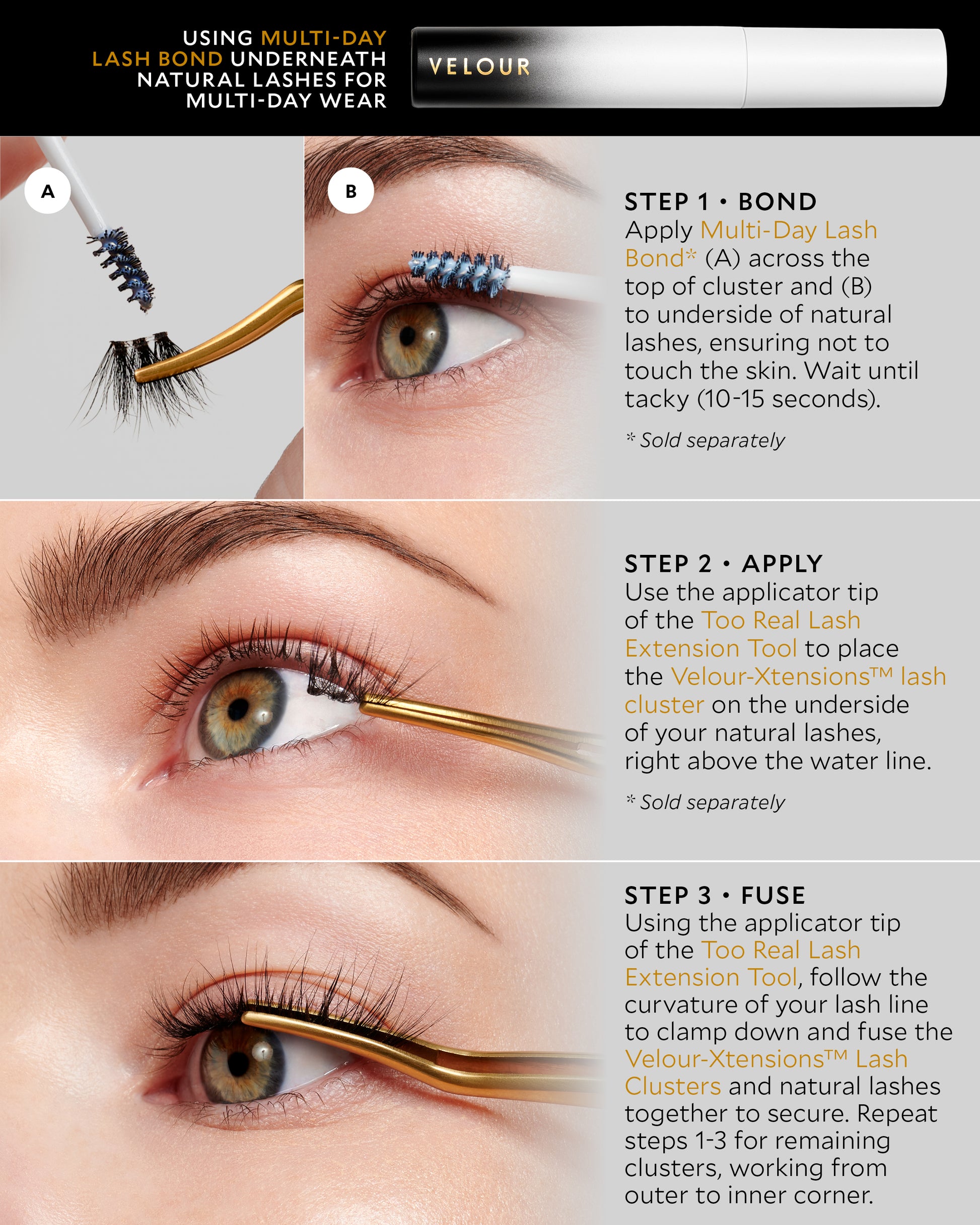 Velour Extensions Lash Bond How To Apply